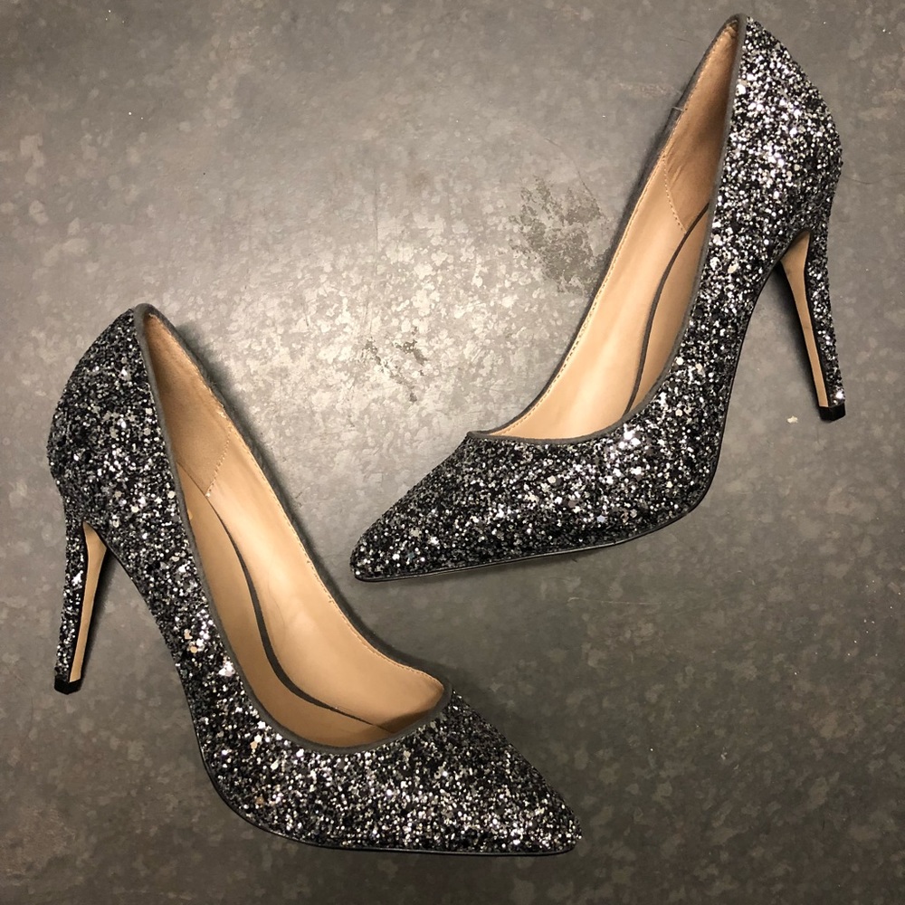 Silver Glitter Heels (#ThePerfectPartyPump)